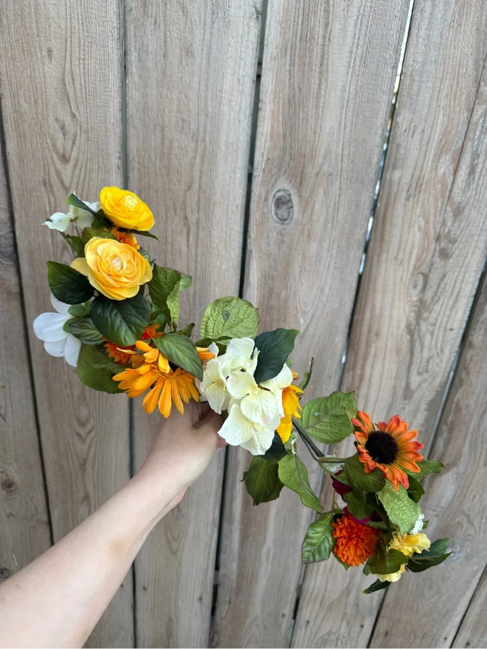 Yellow & Orange Floral Garland Home Accent Artificial Flower Vine faux flowers